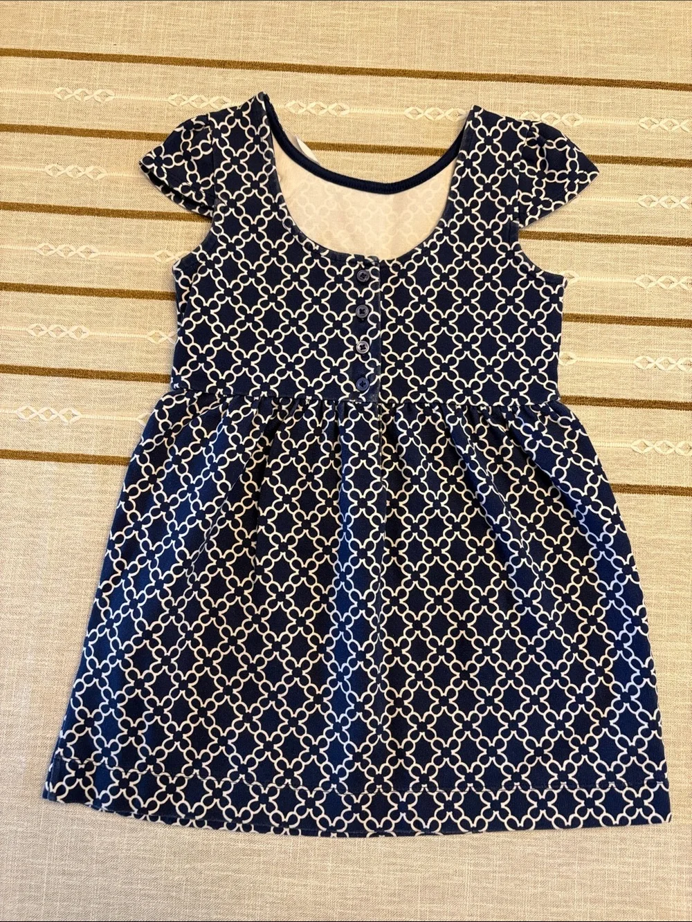 Janie and Jack Navy Dress with White Flower